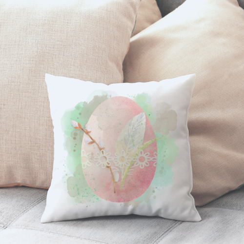 Pink Egg Art Pillow Cover