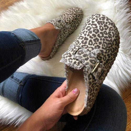 Flat Heel Round Toe Canvas Loafer Women's Vintage Clogs - ZYTU