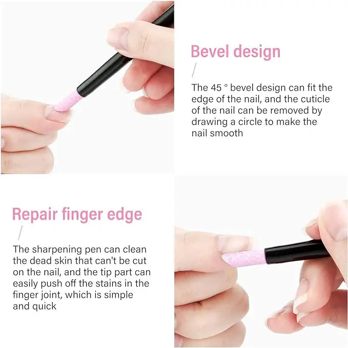 Quartz Nail Skin Grinding Pen Cuticle Remover Trimmer Dead Skin Remover Nail Polish Pen Manicure Stick Nail Files Manicure Tools