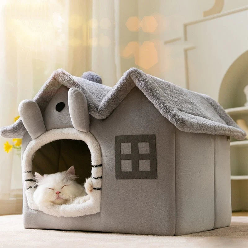 Removable Roof Plush Pet House - ZYTU
