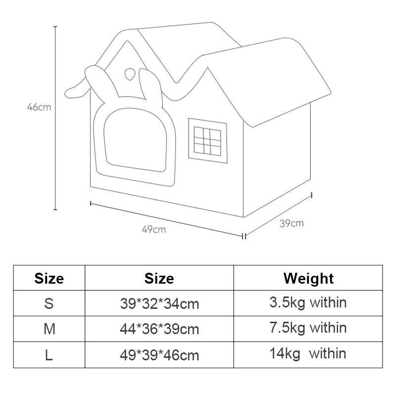 Removable Roof Plush Pet House - ZYTU