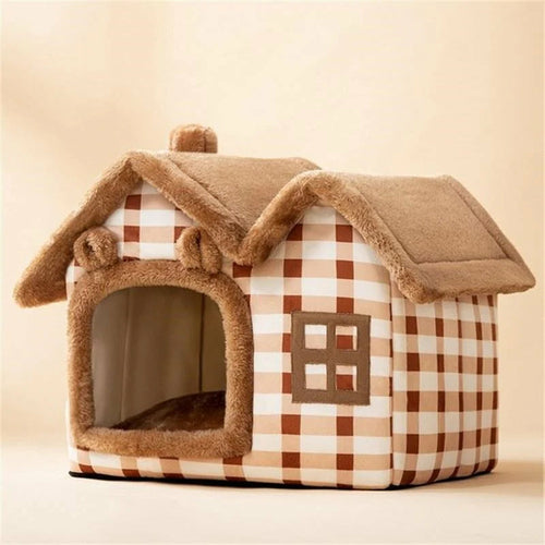 Removable Roof Plush Pet House - ZYTU