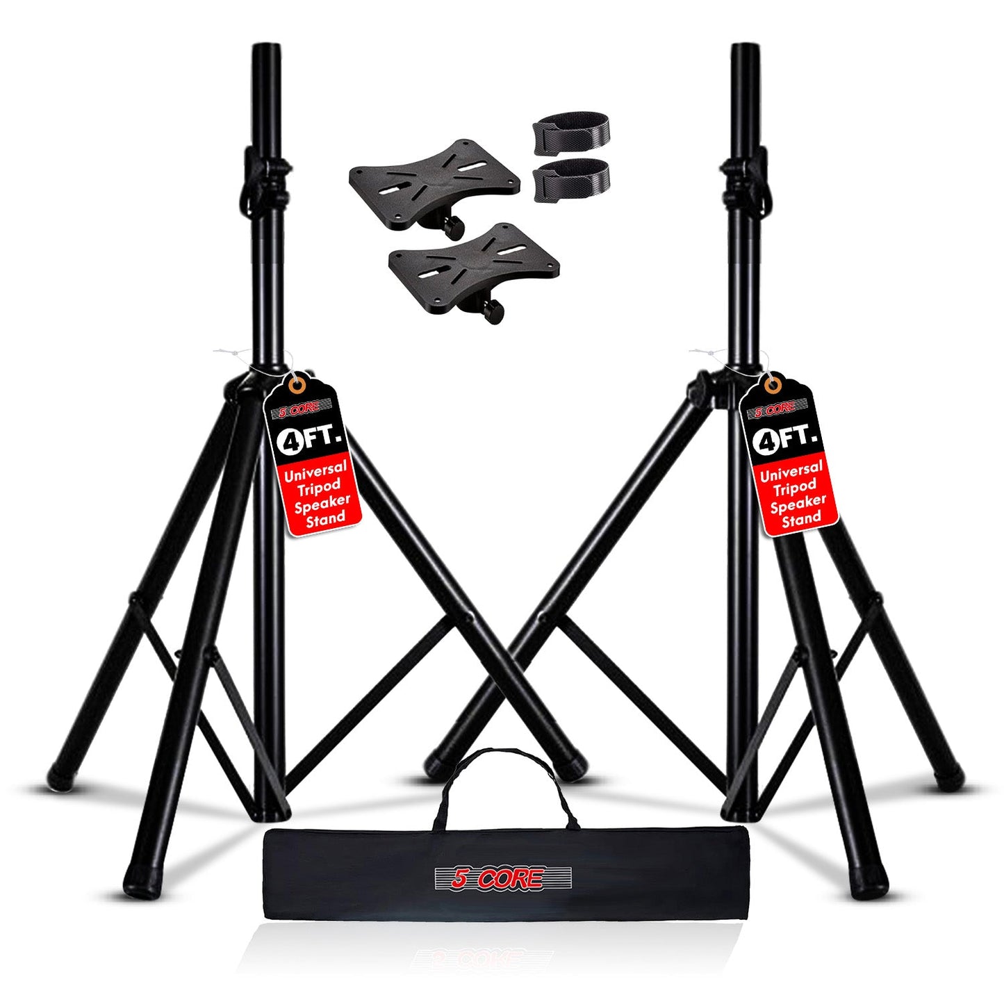 5 Core Speaker Stand Tripod Floor Adjustable Up to 48 Inch DJ Studio