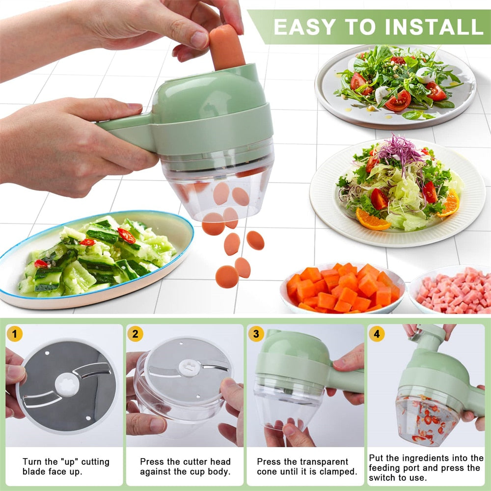 Portable Handheld 4 in 1 Electric Vegetable Slicer - ZYTU