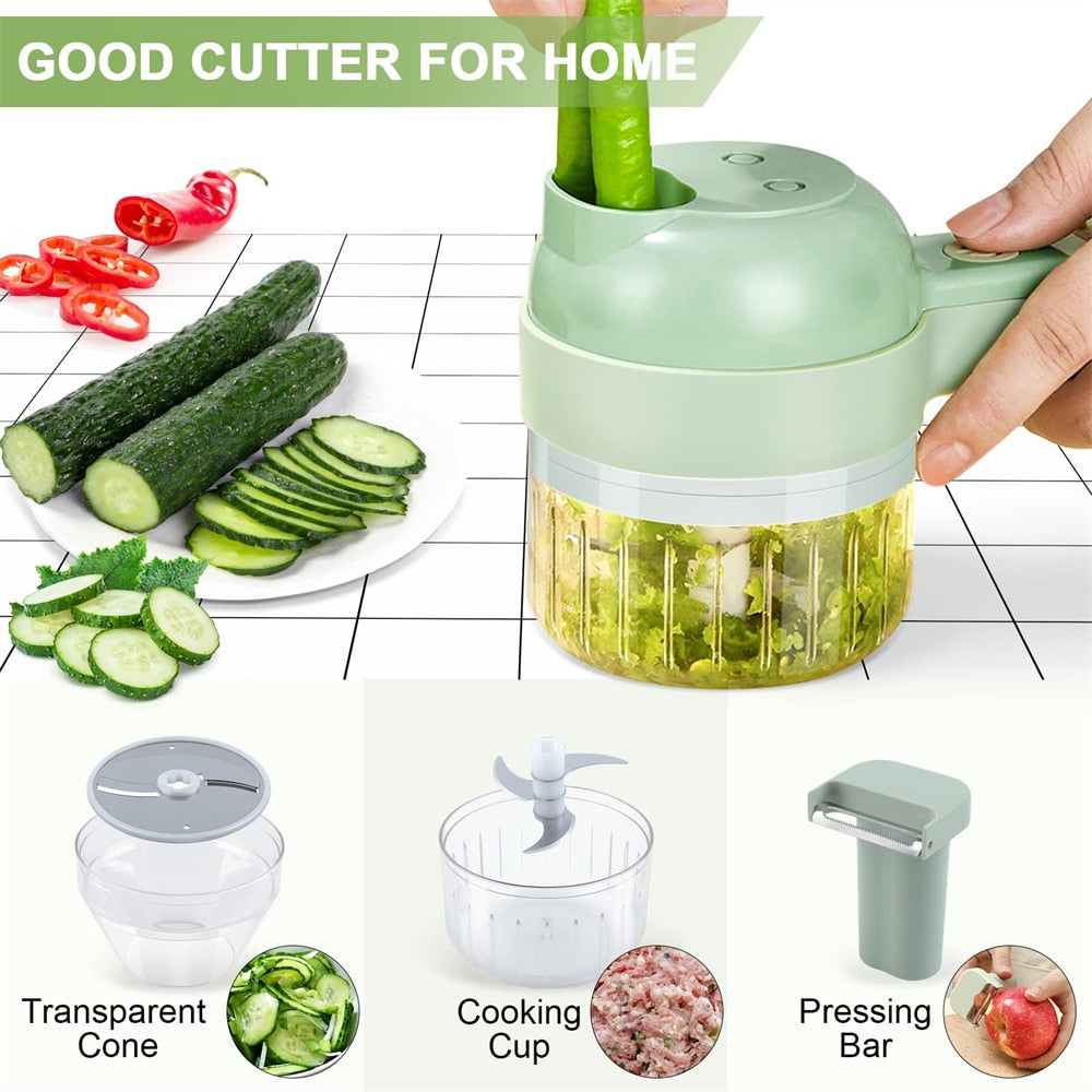Portable Handheld 4 in 1 Electric Vegetable Slicer - ZYTU