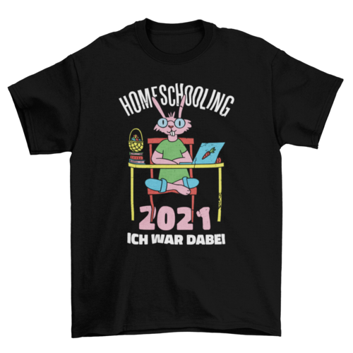 Home schooling bunny t-shirt