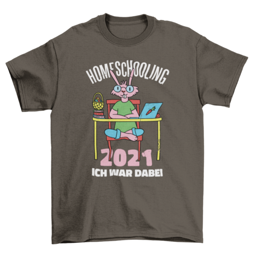 Home schooling bunny t-shirt