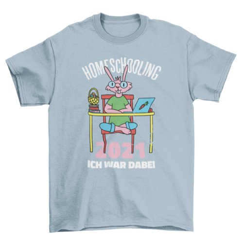 Home schooling bunny t-shirt