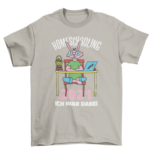 Home schooling bunny t-shirt