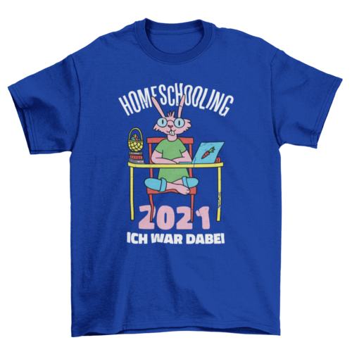 Home schooling bunny t-shirt