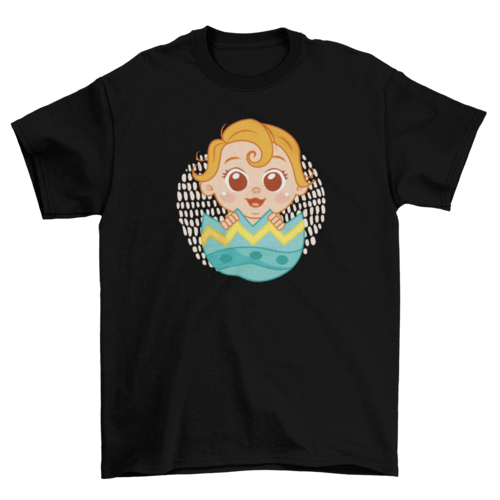 Adorable baby inside Easter egg holiday t-shirt