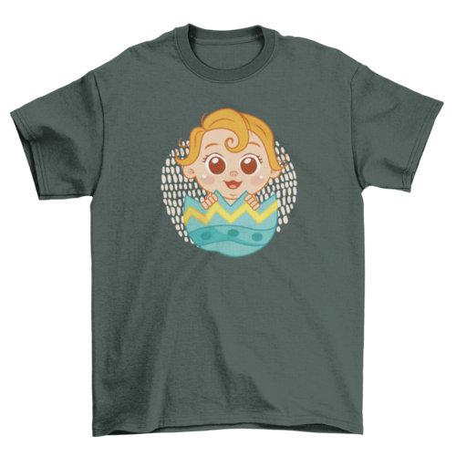 Adorable baby inside Easter egg holiday t-shirt