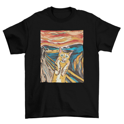 The Scream parody cat t-shirt - ZYTU