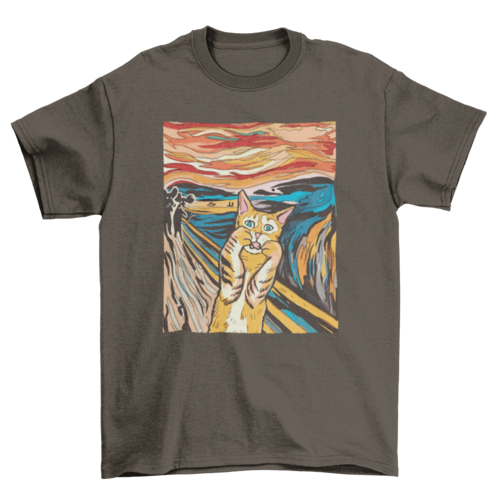 The Scream parody cat t-shirt - ZYTU
