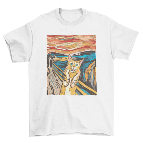 The Scream parody cat t-shirt - ZYTU