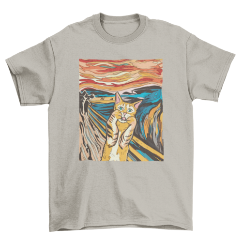 The Scream parody cat t-shirt - ZYTU
