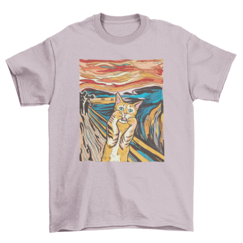 The Scream parody cat t-shirt - ZYTU