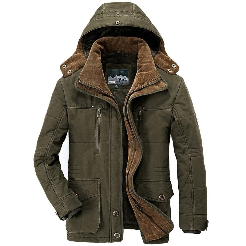 Mens Hooded Winter Parka Coat with Inner Fleece - ZYTU
