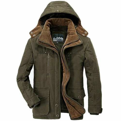 Mens Hooded Winter Parka Coat with Inner Fleece - ZYTU