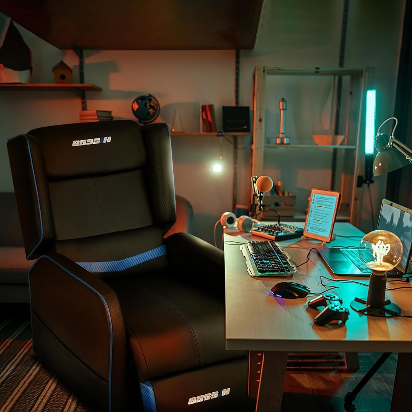 Gaming Recliner Chair for Adults in Blue - ZYTU