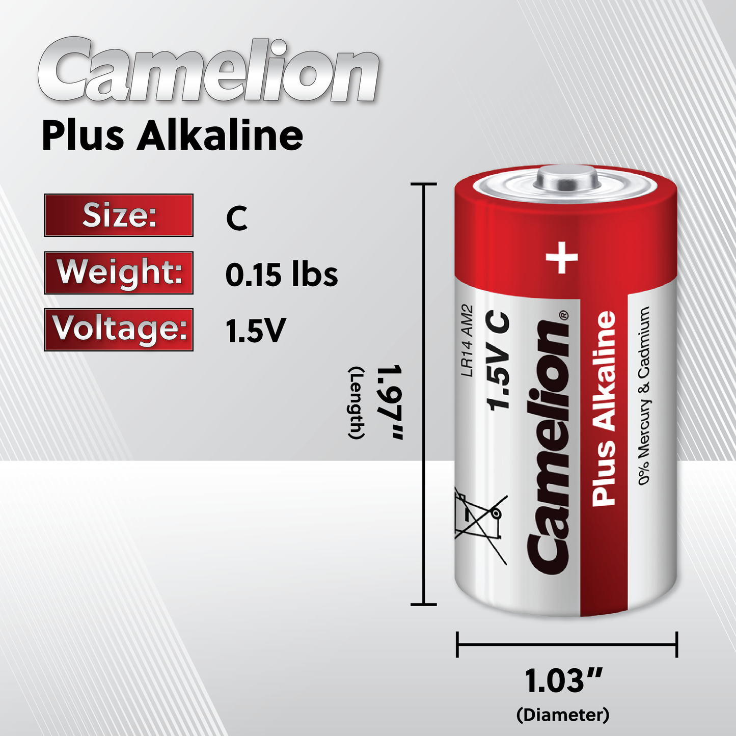 Camelion C Plus Alkaline Plastic Tub of 4