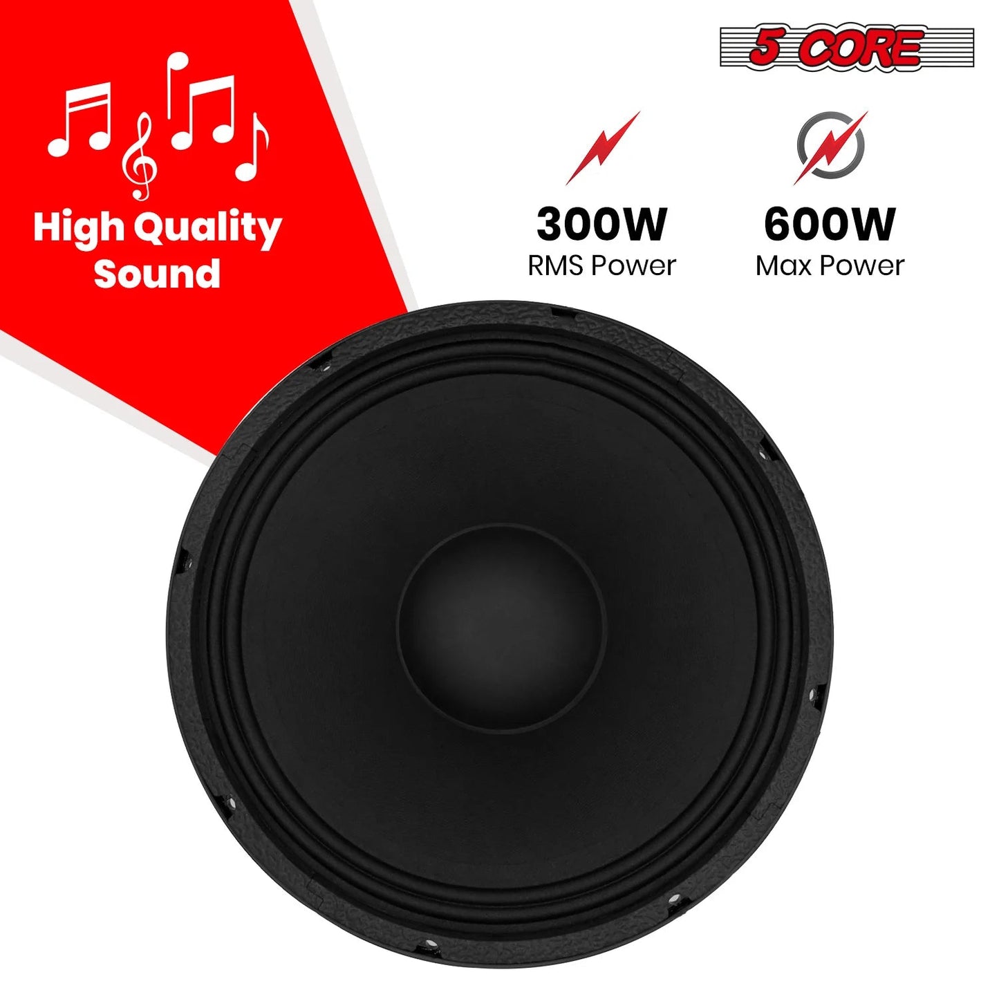 10 Inch Subwoofer Speaker 600W Max 4 Ohm Full Range Replacement DJ