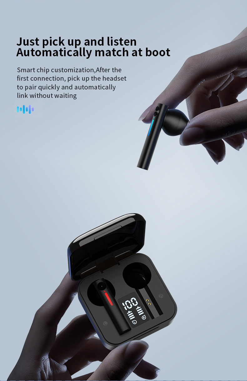 Bluetooth Earphones LED Wireless TWS with Microphone - ZYTU