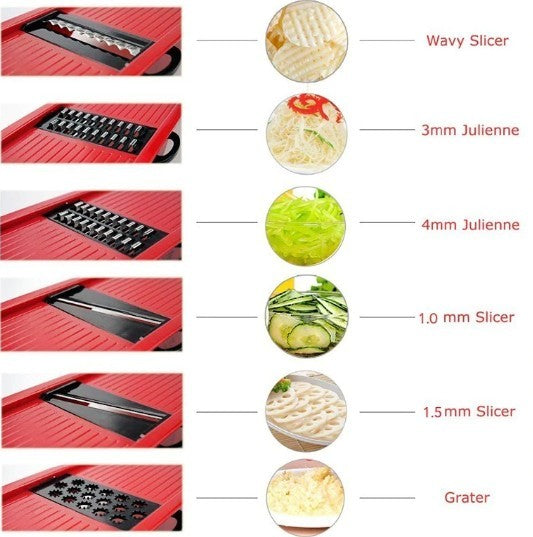 Stainless Steel 6 Blades Vegetable Slicer - ZYTU
