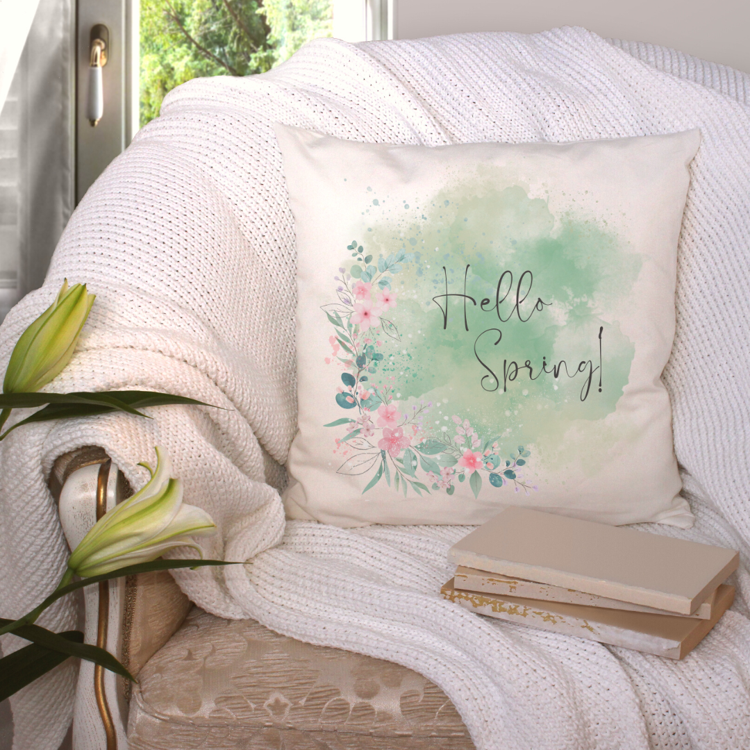 Hello Spring Art Pillow Cover