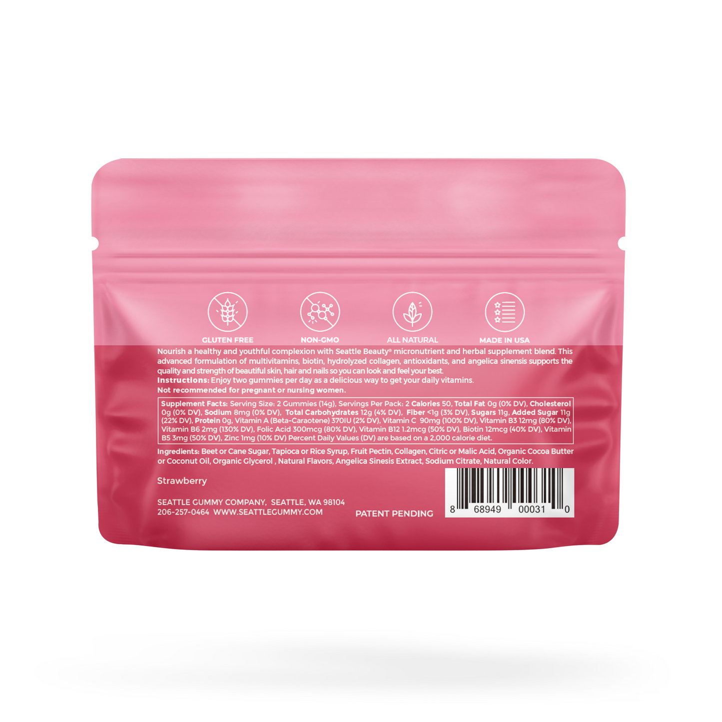 Multivitamin Gummy with Angelica Strawberry 12-Pack - ZYTU