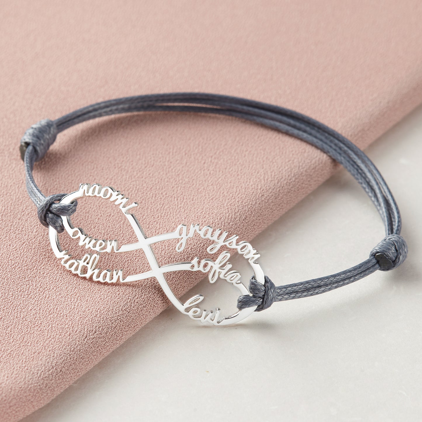 Mom Bracelet With Kids Names, Infinity Bracelet With Names,Mom Jewelry - ZYTU