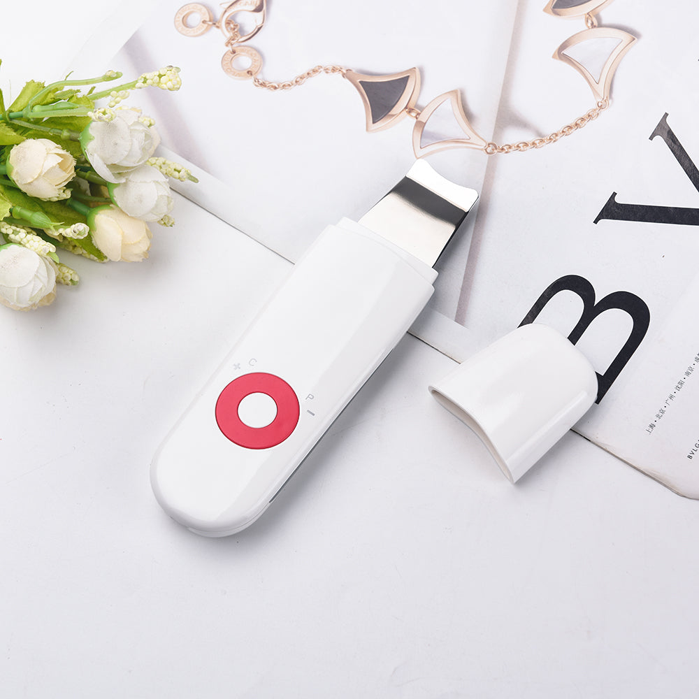 Ultrasonic Skin Scrubber Deep Cleaning EU Red - ZYTU