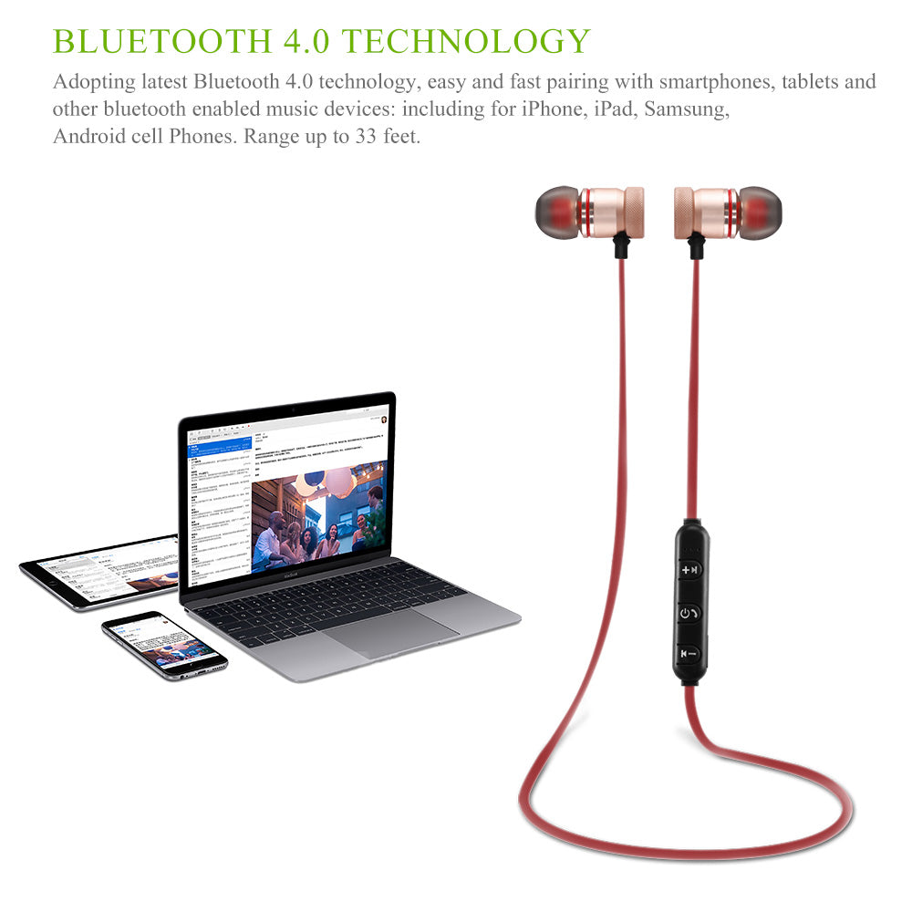 Wireless Bluetooth 4.0 Headset Sports Earphones - ZYTU