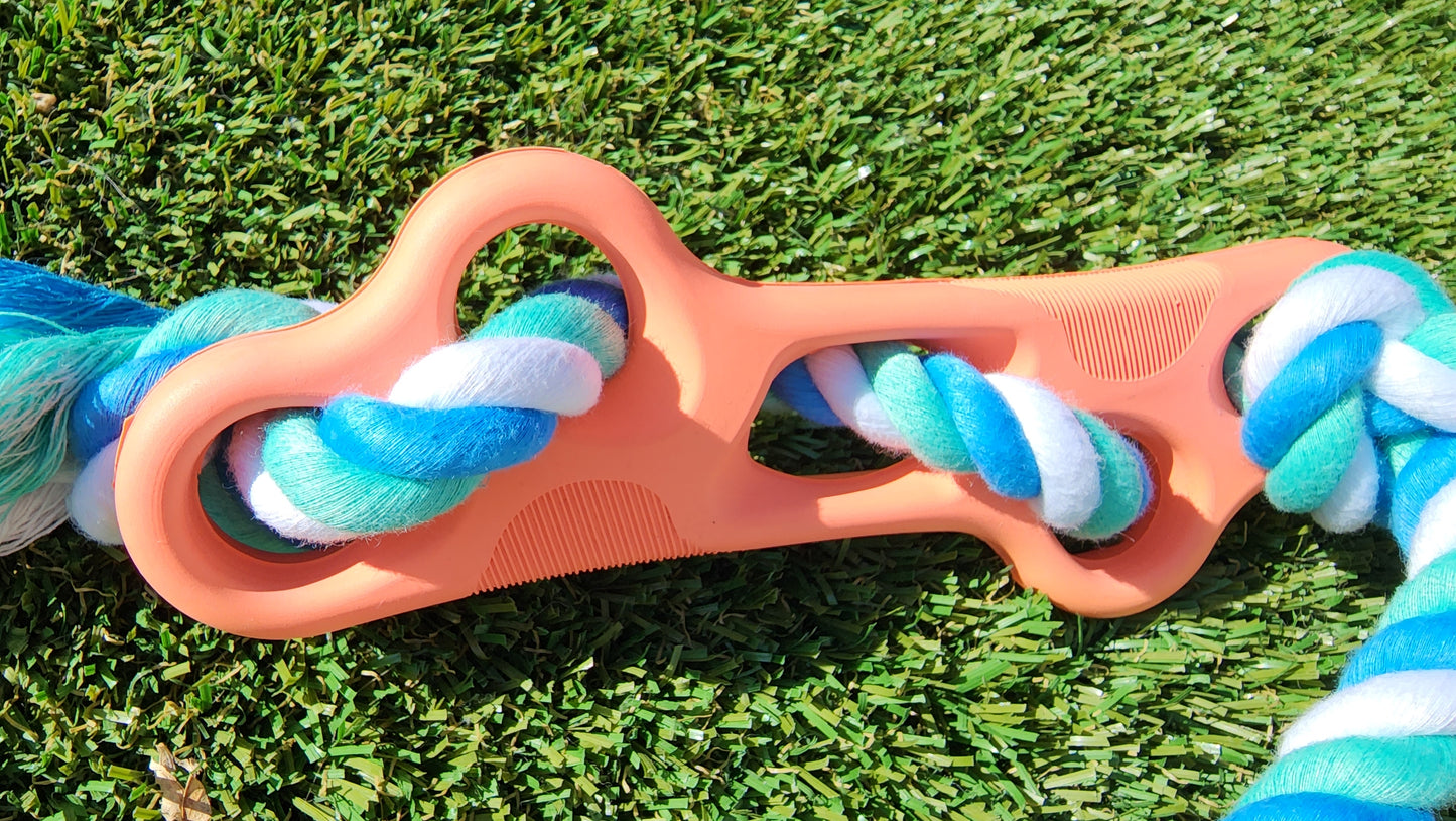 Rubber Bone Dog Chew Toy with Tug Rope -- Great for Active Dogs - ZYTU