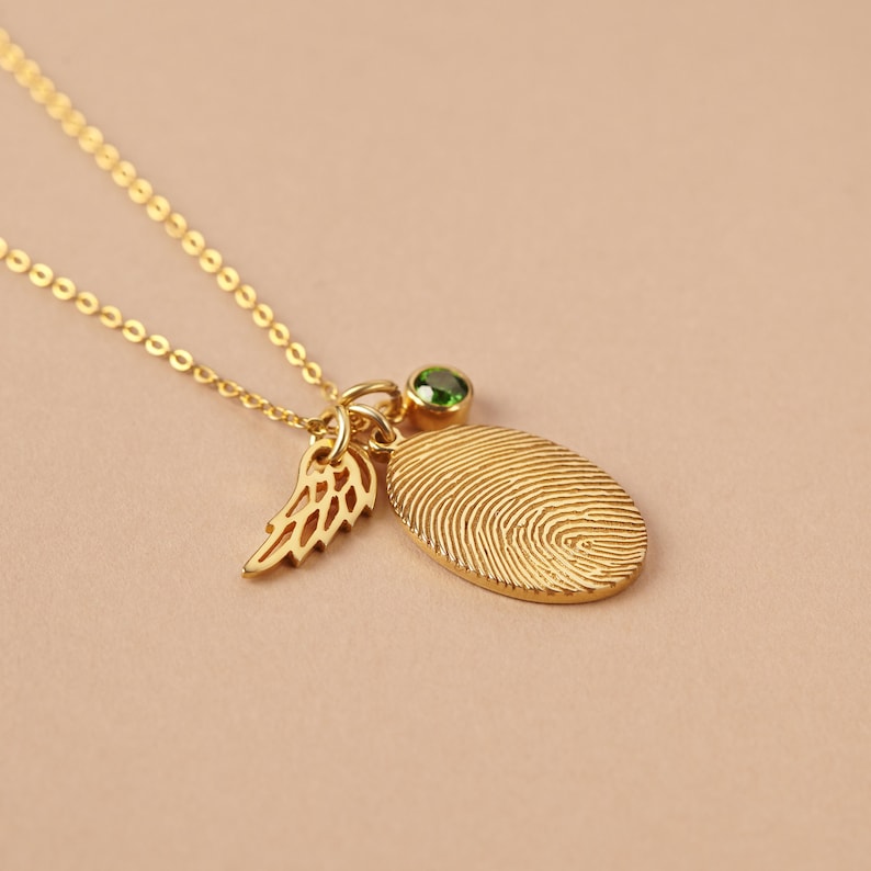 Fingerprint Necklace, Fingerprint Jewelry With Birthstone - ZYTU