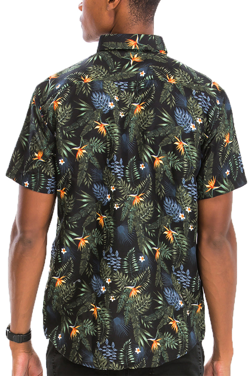 Hawaiian Print Button Down Shirt - ZYTU