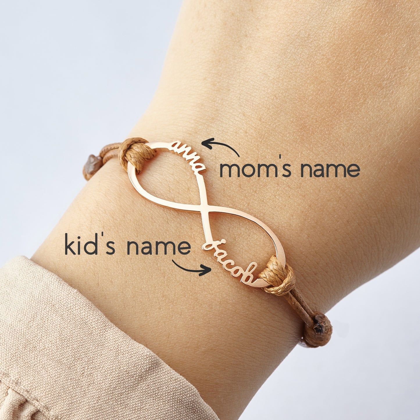 Mom Bracelet With Kids Names, Infinity Bracelet With Names,Mom Jewelry - ZYTU