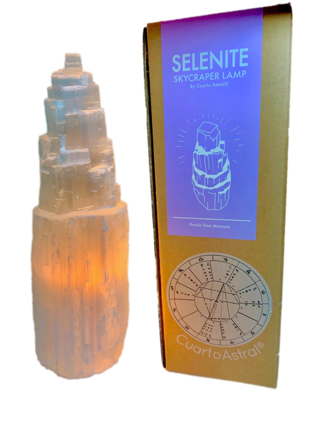 Selenite Crystal Skyscraper Lamp Prime - ZYTU