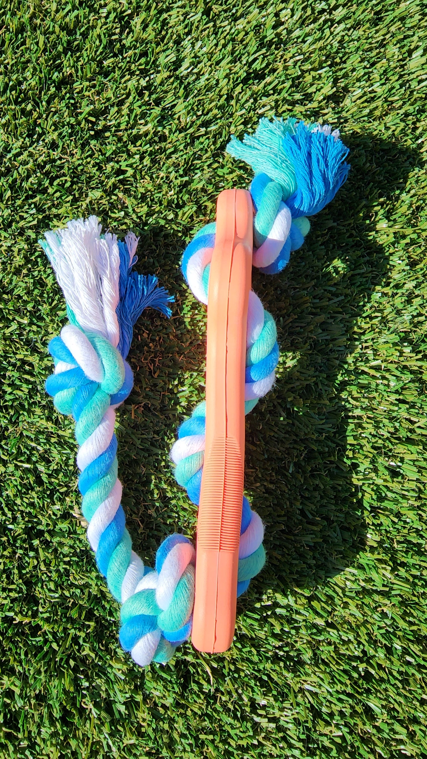 Rubber Bone Dog Chew Toy with Tug Rope -- Great for Active Dogs - ZYTU