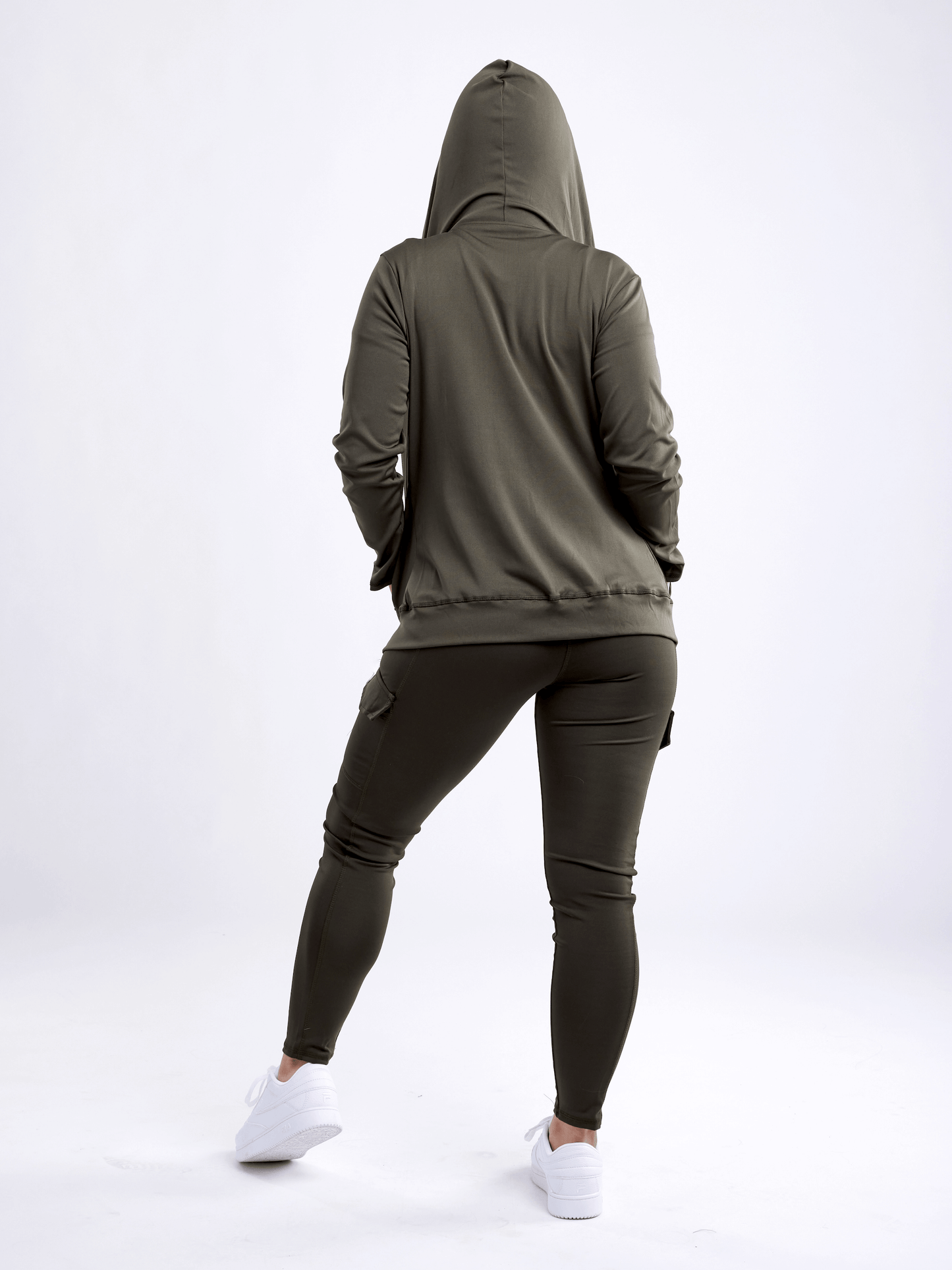 Athletic Fitted Zip-Up Hoodie Jacket with Pockets - ZYTU
