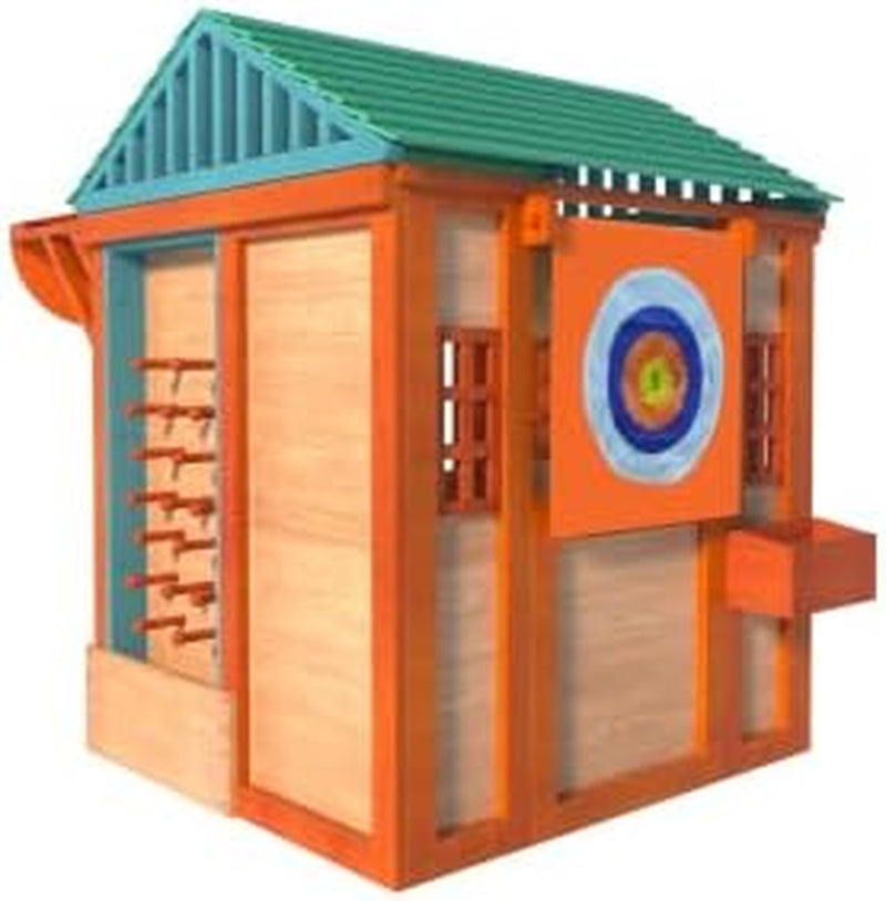 Outdoor Playhouse for Age 3-8 Years Boy Girl, Wooden Cottage Playhouse