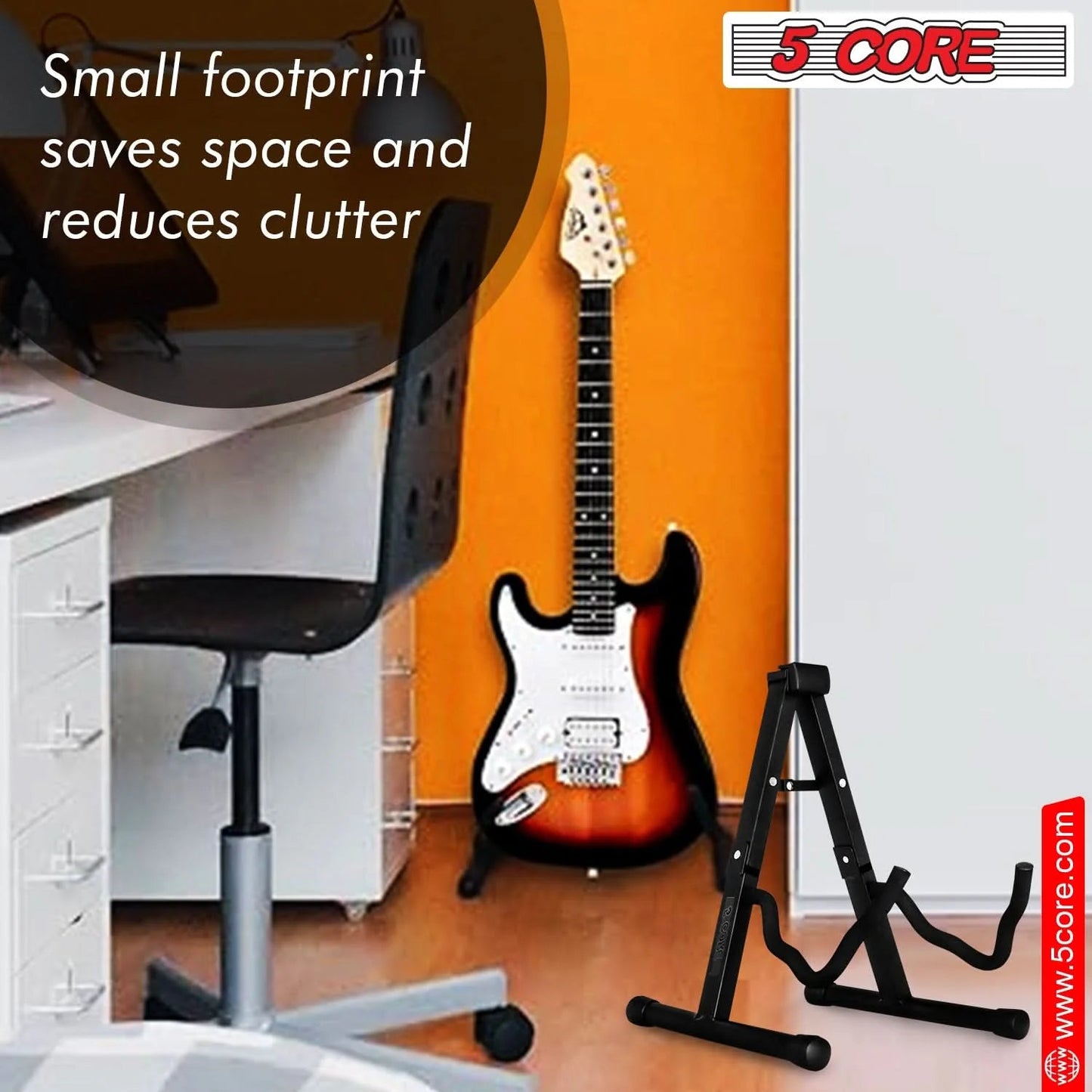 5Core Guitar Stand Floor a Frame Electric Acoustic Bass Soporte Para