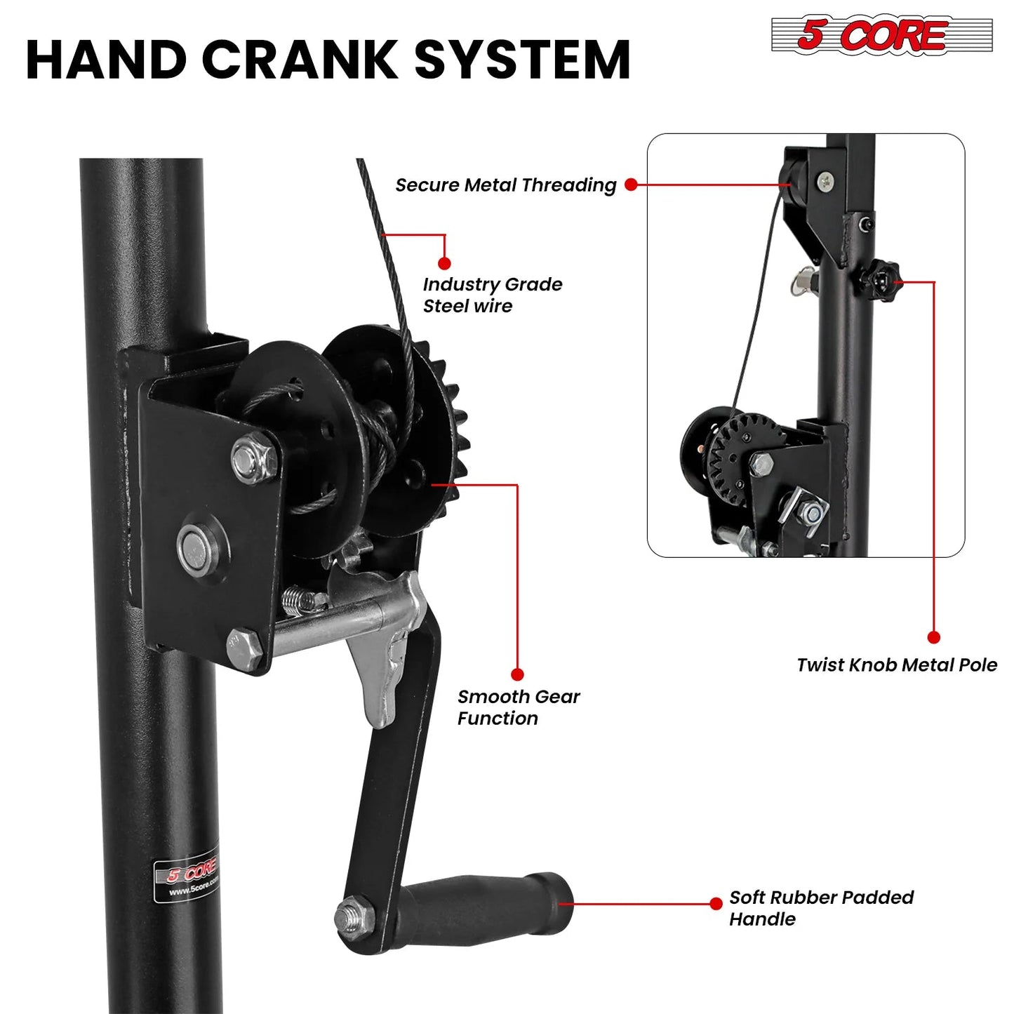 5Core DJ Light Stand Stage Lighting Truss System Hand Crank up
