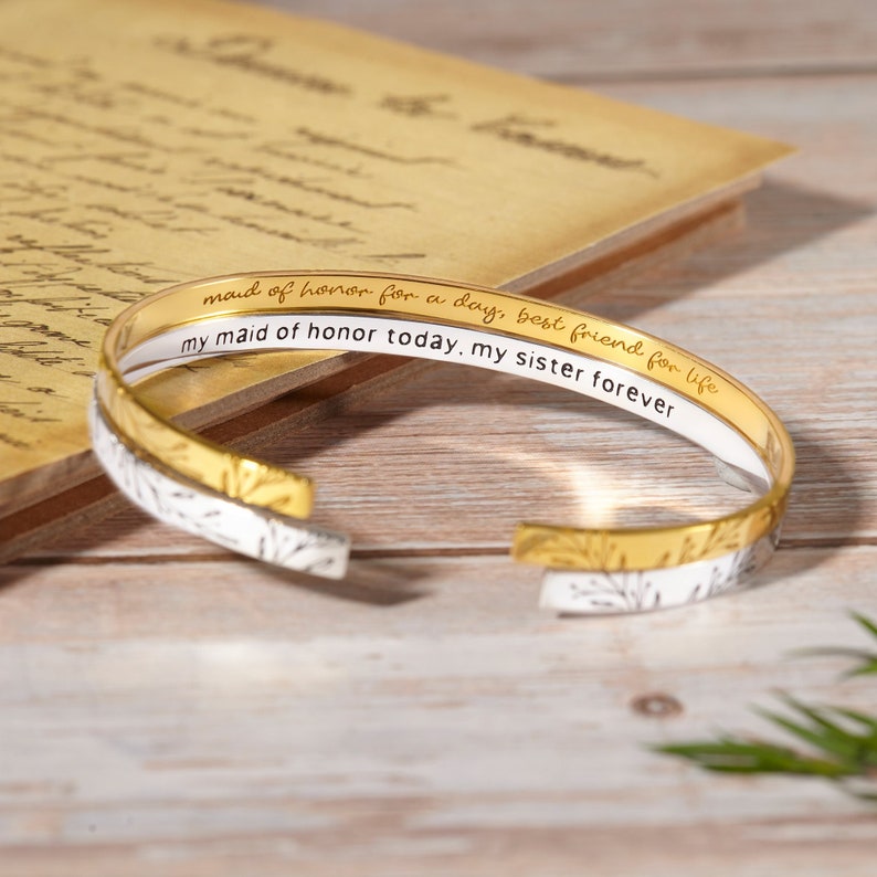 Bridesmaid Bracelet Gift, Bridesmaid Proposal Gift, Maid of Honor Gift - ZYTU