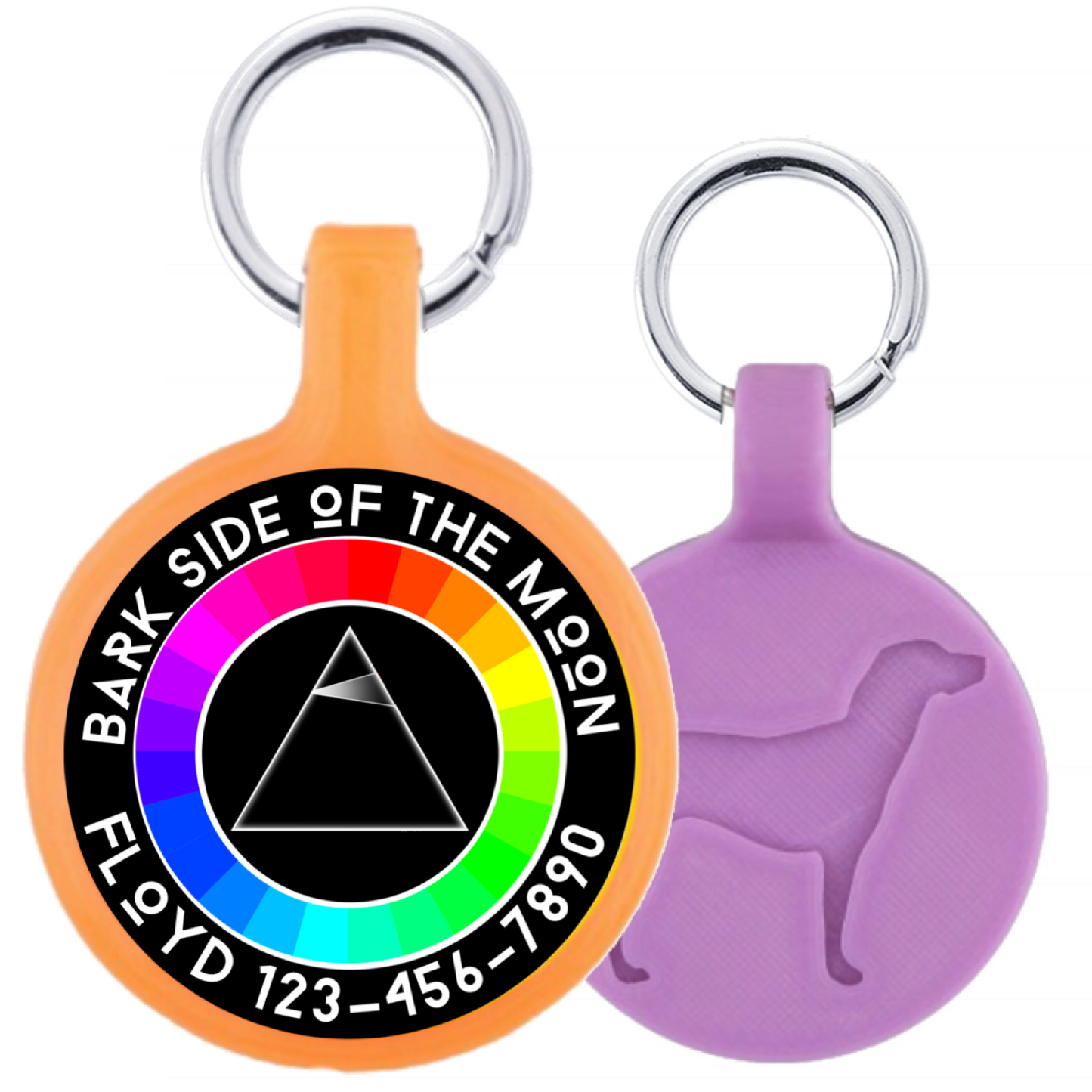 Bark Side of the Moon Pink Floyd Ecoplastic Pet ID Tag- Choose from - ZYTU