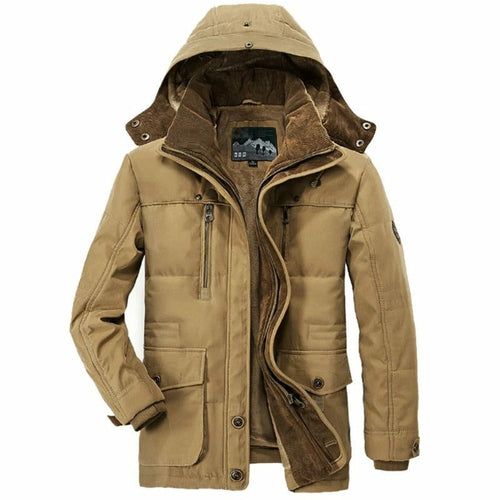 Mens Hooded Winter Parka Coat with Inner Fleece - ZYTU
