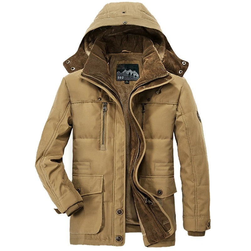Mens Hooded Winter Parka Coat with Inner Fleece - ZYTU
