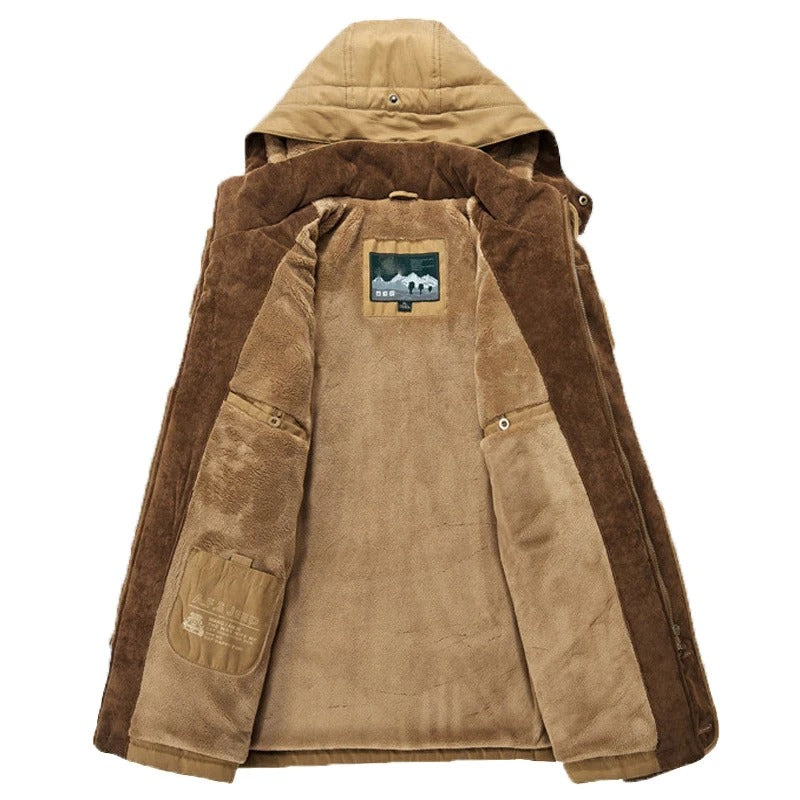 Mens Hooded Winter Parka Coat with Inner Fleece - ZYTU