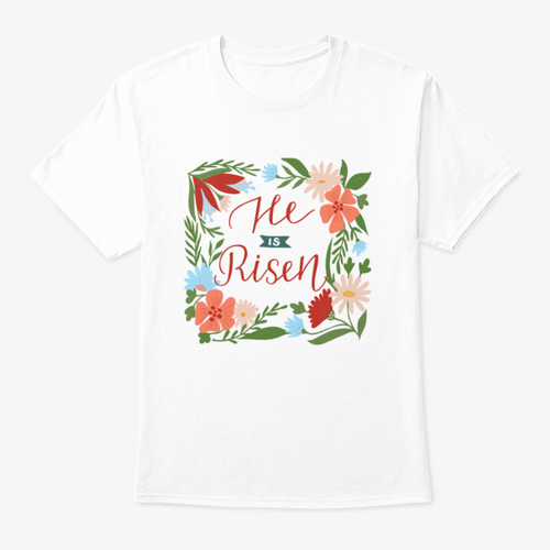 He Is Risen. Biblical Background. Christian T-shirt. Testament.