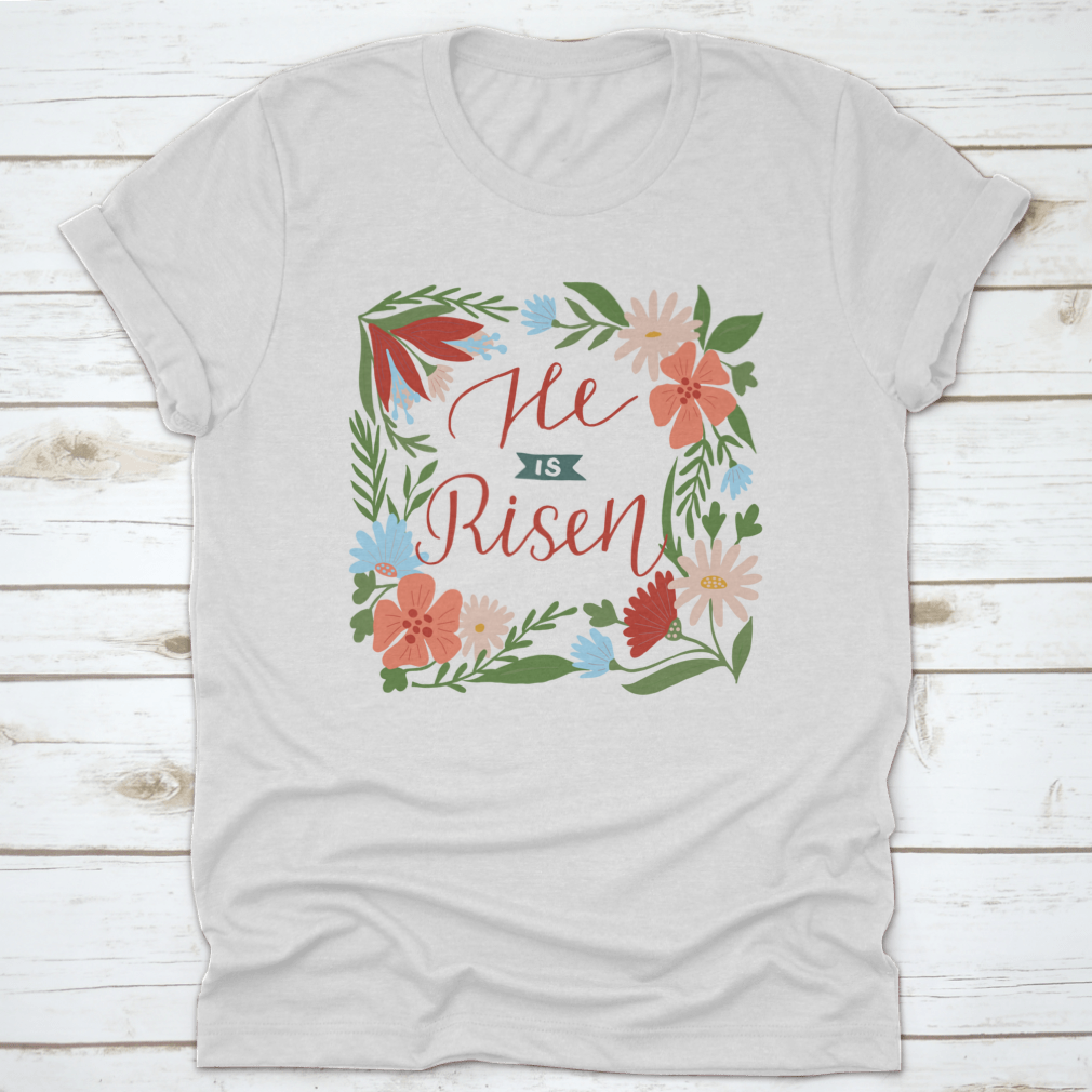 He Is Risen. Biblical Background. Christian T-shirt. Testament.